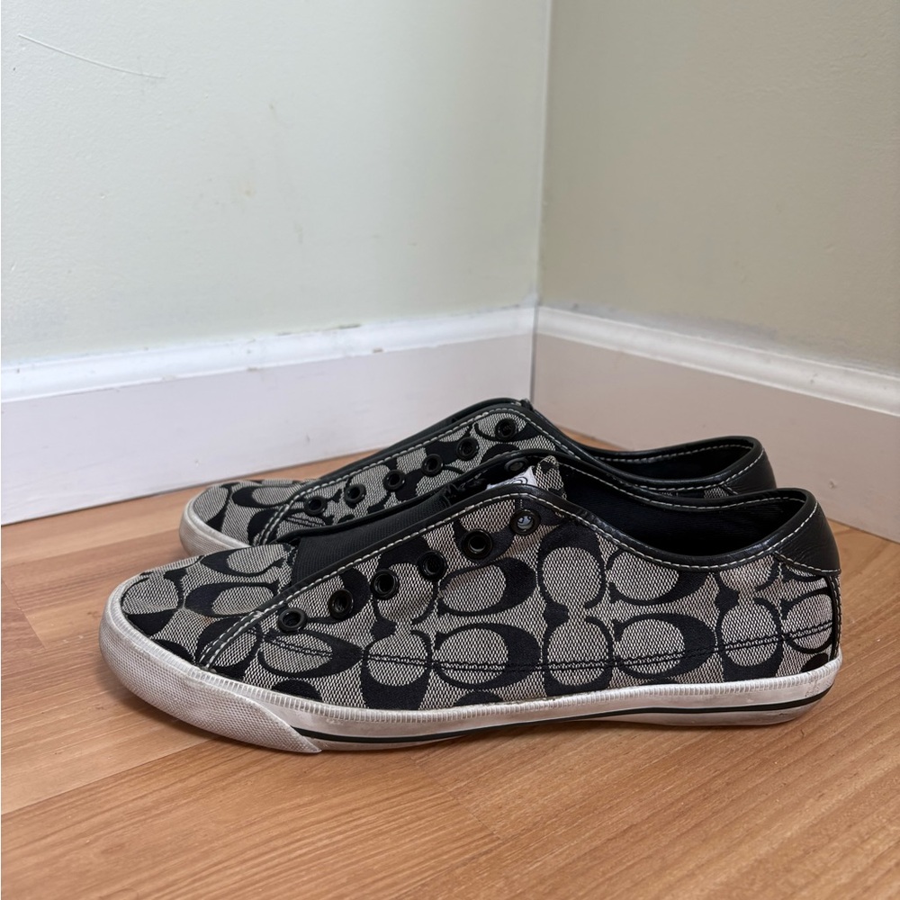 Coach Bev Monogram Signature Logo Slip On Sneakers - Picture 4 of 14